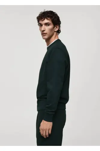 Regular kesim pamuklu sweatshirt-Yeşil - 6