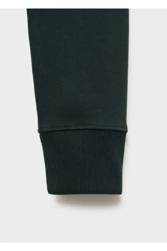 Regular kesim pamuklu sweatshirt-Yeşil - 8