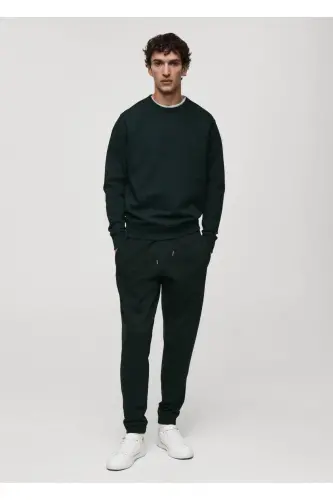 Regular kesim pamuklu sweatshirt-Yeşil - MANGO MAN (1)