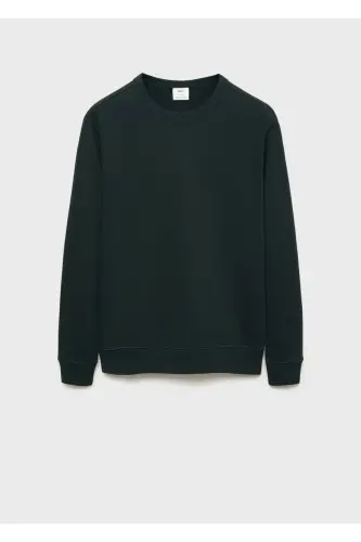 Regular kesim pamuklu sweatshirt-Yeşil - 3
