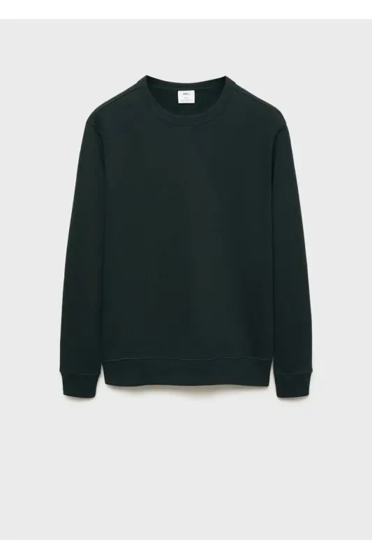 Regular kesim pamuklu sweatshirt-Yeşil - 3