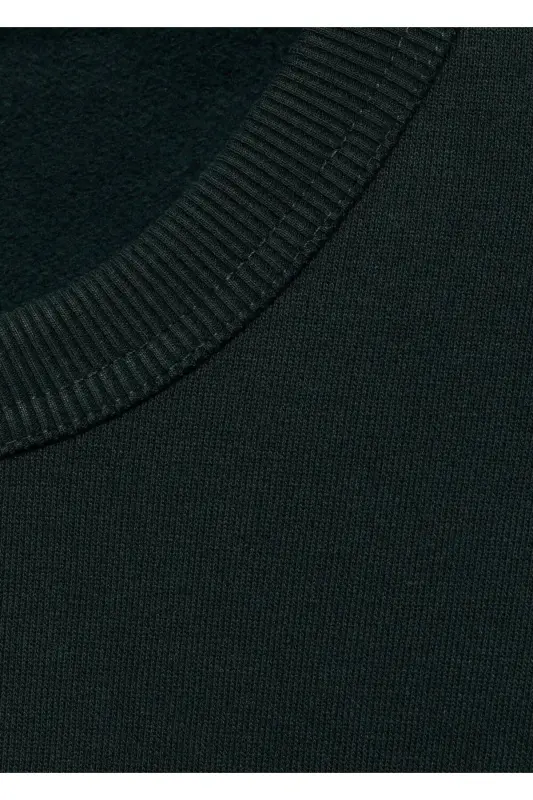 Regular kesim pamuklu sweatshirt-Yeşil - 5