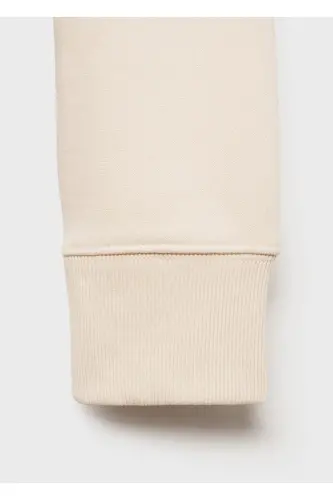 Regular kesim paxtalik svitshot-Ekrü - 8