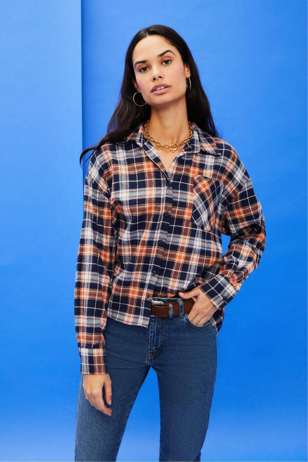 Regular Plaid Ruffle Shirt - 1