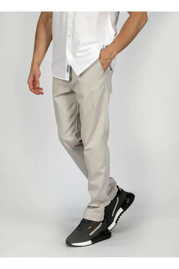 Regular Waist Slim Fit Grey Men's Chino Trousers 242 LCM 221016 NEW CHINO 2 A. GREY - 3