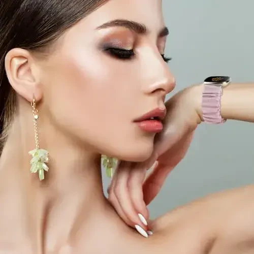 Регулируемые резинки для волос, совместимые с браслетами Fitbit Versa 3/Versa 4/Sense/Sense 2 для женщин, эластичный браслет, удобная эластичная резинка для смарт-часов, мягкий тканевый ремешок - 6