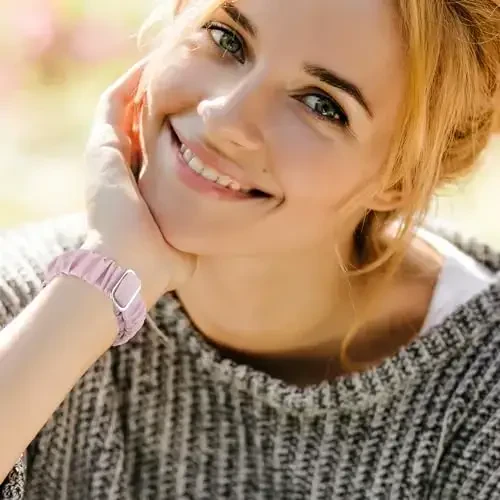 Регулируемые резинки для волос, совместимые с браслетами Fitbit Versa 3/Versa 4/Sense/Sense 2 для женщин, эластичный браслет, удобная эластичная резинка для смарт-часов, мягкий тканевый ремешок - 7