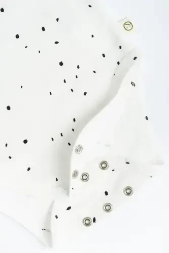 Регулируемый комбинезон Cosmos из органического хлопка с кнопками - белые точки - 4