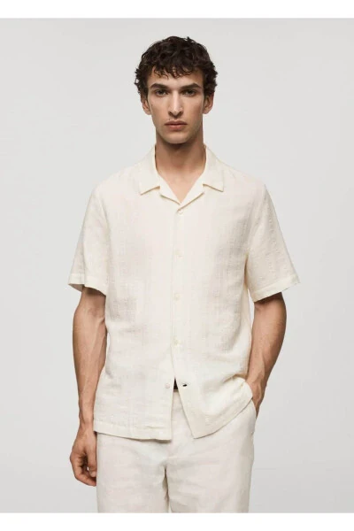 Regulyar uslubidagi gofri paxta koʻylak - MANGO MAN