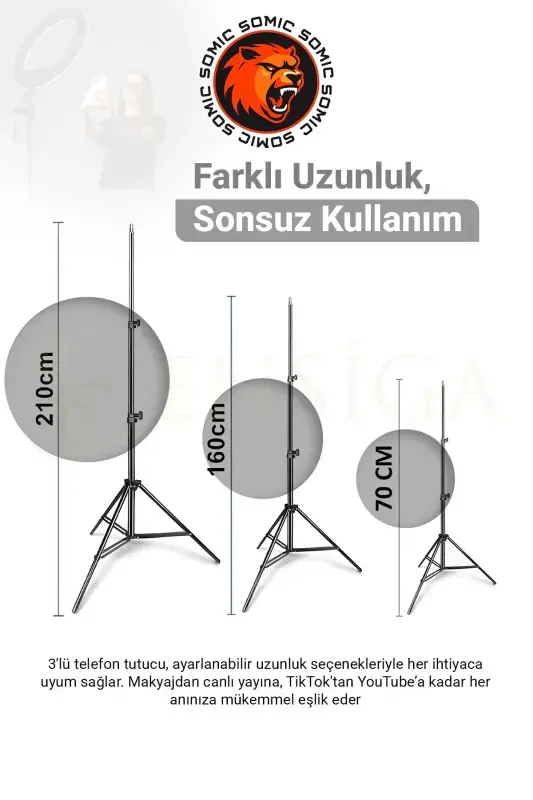 Reing Fill Light Led Lighted Tripod 10 Inch Ring Youtuber Tiktok Makeup Light Tripod 10 Inch - 6