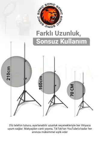 Reing Заполняющий свет светодиодный светодиодный штатив 10 дюймов кольцо Youtuber Tiktok макияжный свет штатив 10 дюймов - 6