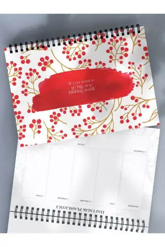 Rejalashtirish to'plami 3 dona, Kundalik rejalashtirgich, Haftalik rejalashtirgich, Vazifalar - Maxsus daftar to'plami - Qizil - 6