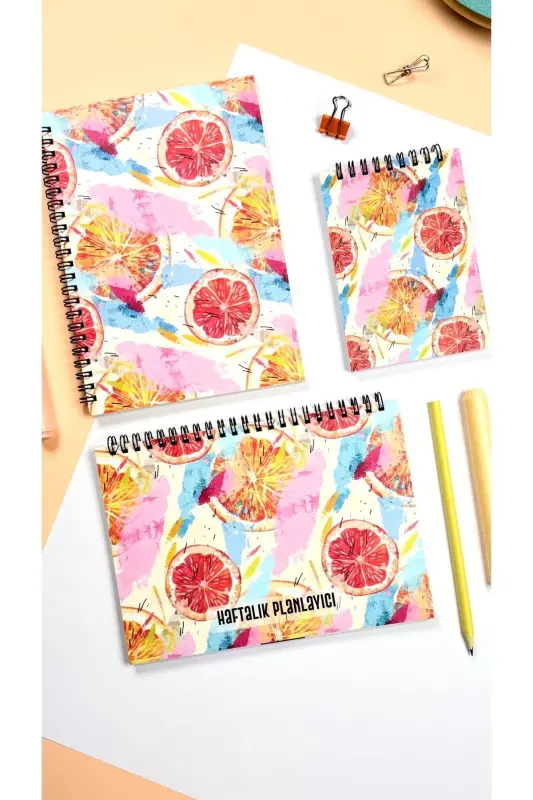 Rejalashtirish to'plami | 3 ta alohida maxsus mahsulot | Kundalik rejalashtiruvchi + Haftalik rejalashtiruvchi + Vazifalar ro'yxati | Apelsin-Apelsin - 7