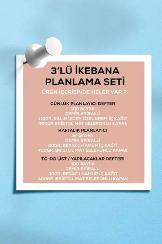 Rejalashtirish To'plami | 3 ta noyob mahsulot | Kundalik Rejalashtiruvchi Haftalik Rejalashtiruvchi Qilish kerak bo'lgan ishlar ro'yxati | Ikebana - 9
