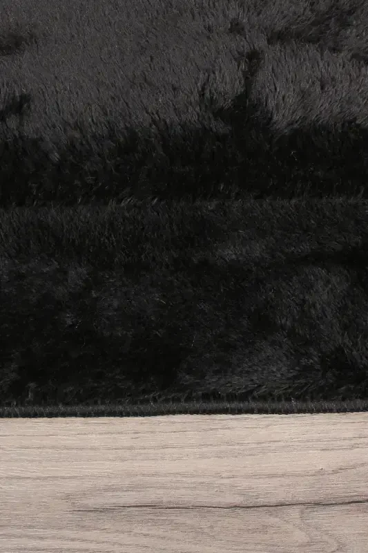 Relax Black 80x150 + 50x80 cm. Large Size 2-Piece Bath Mat Rug Set Non-Slip Toilet Seat Cover - Black - 4