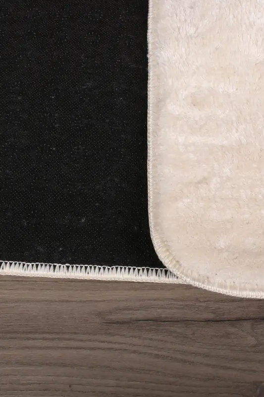 Relax Cream 80x150 + 50x80 cm. Large Size 2-Piece Bathroom Rug Mat Set Non-Slip Toilet Seat Cover-Cream - 4