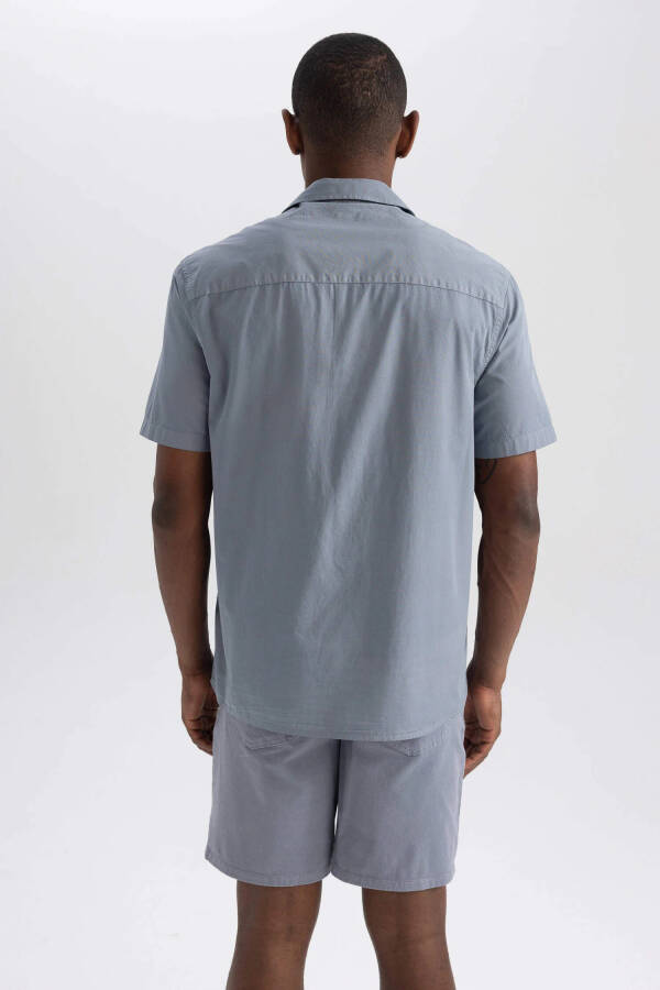 Relax Fit Cotton Short Sleeve Shirt Light Grey - 16