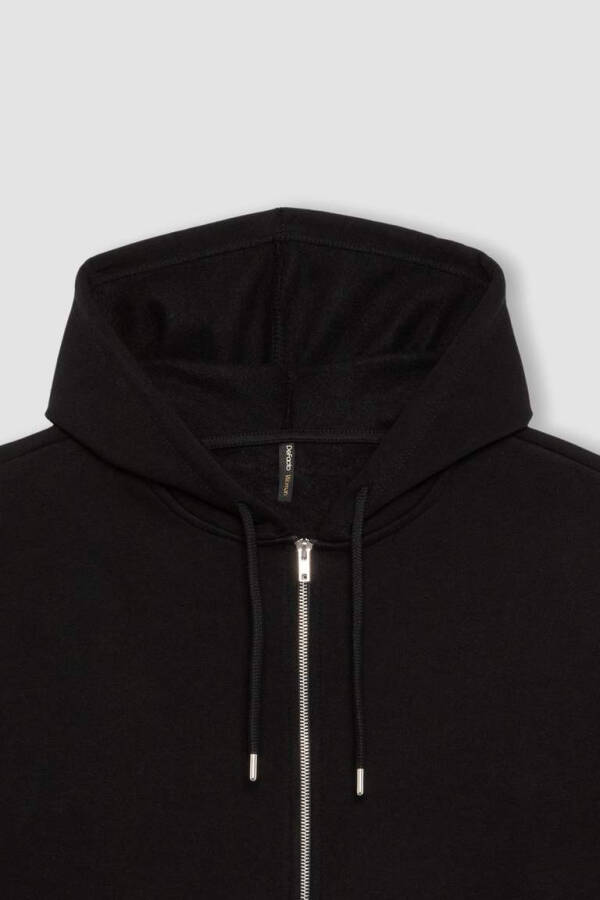 Relax Fit Hooded Zip-Up Sweatshirt Black - 15