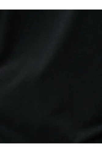 Relax Fit Tişört Bisiklet Yaka-Siyah - 6