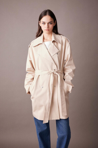 Relax Fit Trench Coat with Belt A3601ax23au - 1