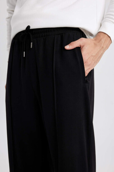 Relax Fit Wide Leg Sweatpants Black - 5