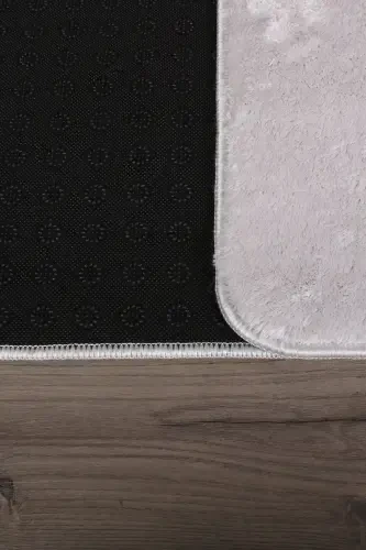 Relax Gray 80x150 + 50x80 cm Large Size 2-Piece Bathroom Rug Mat Set Non-Slip Toilet Set-Gray - 4