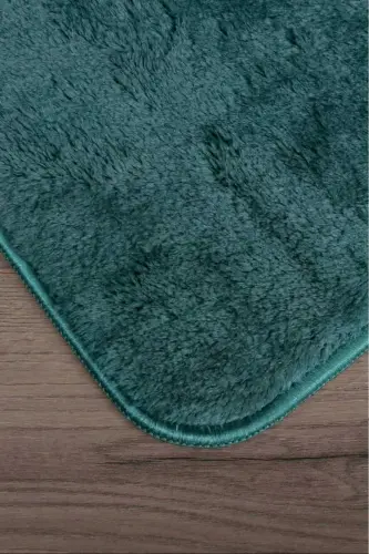 Relax Green 80x150 + 50x80 cm. Large Size 2-Piece Bathroom Rug Mat Set Non-Slip Toilet Set - Petroleum Green - BONNY HOME (1)