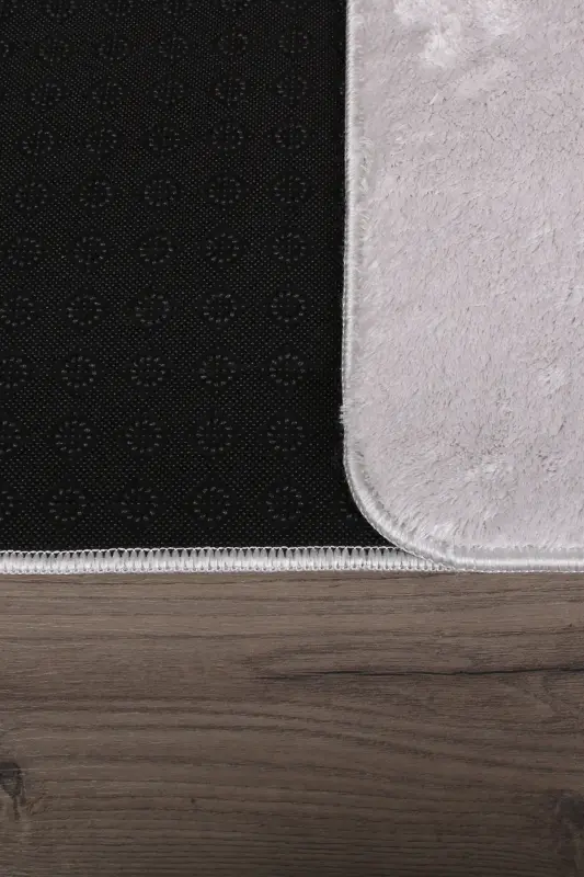 Relax Gri 80x150 + 50x80 sm. Katta o'lchamli 2 dona hammom gilamchasi to'plami, sirpanmaydigan hojatxona to'plami - Kulrang - 4