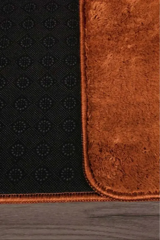 Relax Kahve 80x150 + 50x80 cm. Büyük Boy 2'li Banyo Halısı Paspası Seti Kaymaz Klozet Takımı - Kahverengi - 4