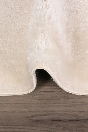 Relax Krem 80x150 + 50x80 sm. Katta o'lchamli 2 tualet gilami to'plami, sirpanmaydigan unitaz qopqog'i - Krem - 3