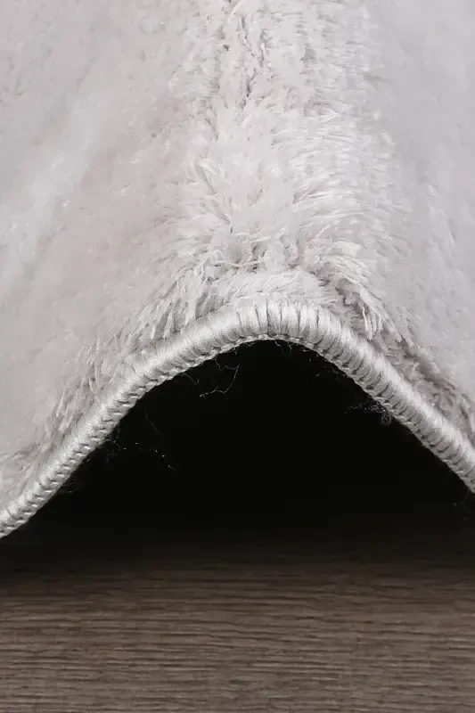 Relax Kulrang Sochli Dog 'Tutmaydigan Sirpanmaydigan Yuviladigan Yo'lak Uzun Tukli Peluş Post Zamonaviy Gilam - Kulrang - 4