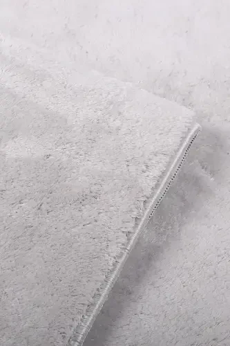 Relax Kulrang Sochli Dog 'Tutmaydigan Sirpanmaydigan Yuviladigan Yo'lak Uzun Tukli Peluş Post Zamonaviy Gilam - Kulrang - 5