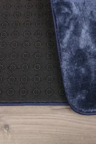 Relax Lacivert 80x150 + 50x80 sm. Katta o'lchamdagi 2 ta hammom gilamchasi to'plami, sirpanmaydigan unitaz qopqog'i - Lacivert - 4