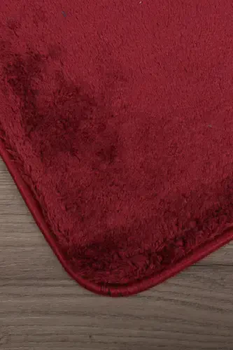 Relax Plum 80x150 + 50x80 cm Large Size 2-Piece Bathroom Rug Mat Set Non-Slip Toilet Seat Cover Set-Plum - BONNY HOME (1)