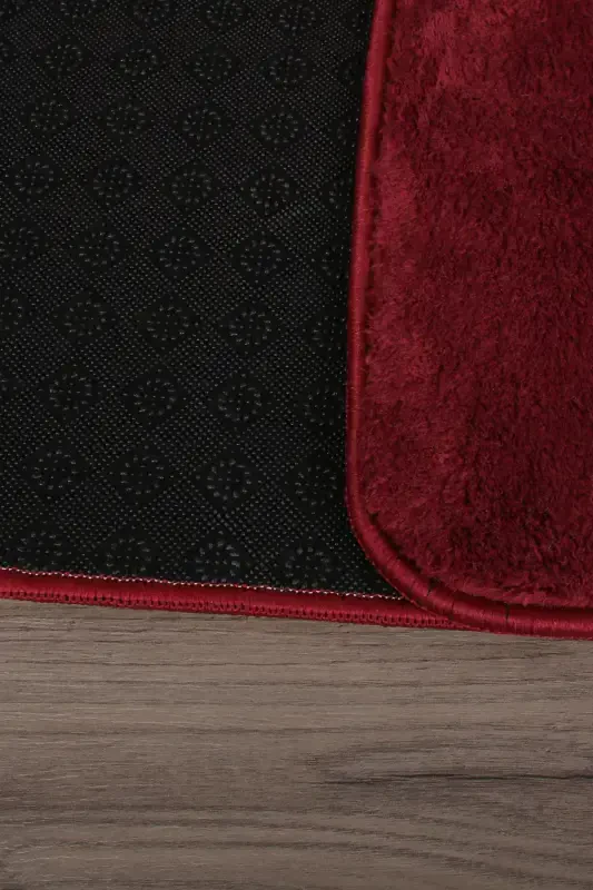 Relax Plum 80x150 + 50x80 cm Large Size 2-Piece Bathroom Rug Mat Set Non-Slip Toilet Seat Cover Set-Plum - 4