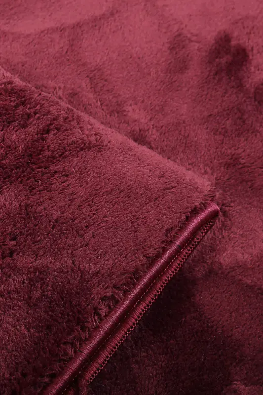 Relax Plum Fringed Stain Resistant Non-Slip Washable Runner Fluffy Plush Modern Kitchen Carpet-Plum - 5