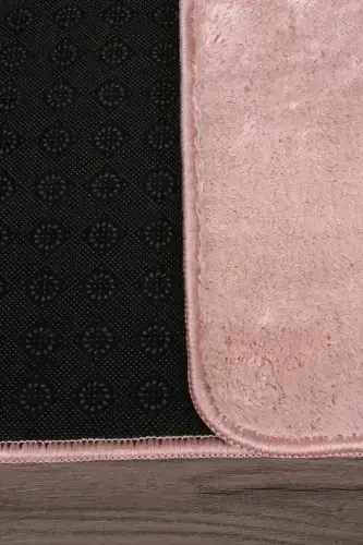 Relax Powder 80x150 + 50x80 cm Large Size 2-Piece Bath Rug Mat Set Non-Slip Toilet Set-Powder - 4