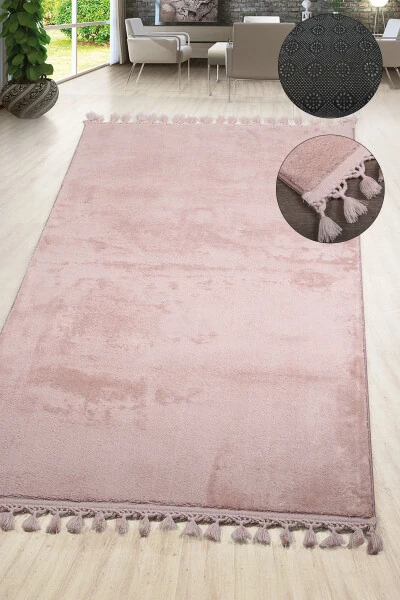 Relax Powder Tassel Stain-Resistant Non-Slip Base Washable Rug Long-Pile Plush Post-Modern Carpet - DOKUMACIOĞLU