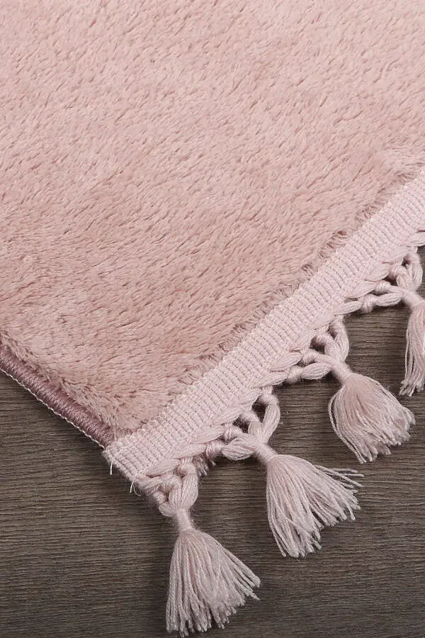 Relax Powder Tassel Stain-Resistant Non-Slip Base Washable Rug Long-Pile Plush Post-Modern Carpet - 2