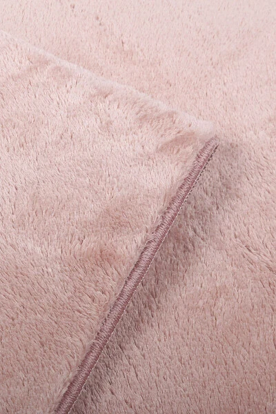 Relax Pudra Saçaklı Leke Tutmaz Kaymaz Taban Yıkanabilir Yolluk Uzun Tüylü Peluş Post Modern Halı-Pudra - 5