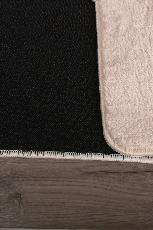 Relax Vizon 80x150 + 50x80 cm. Büyük Boy 2'li Banyo Halısı Paspası Seti Kaymaz Klozet Takımı-Vizon - 4