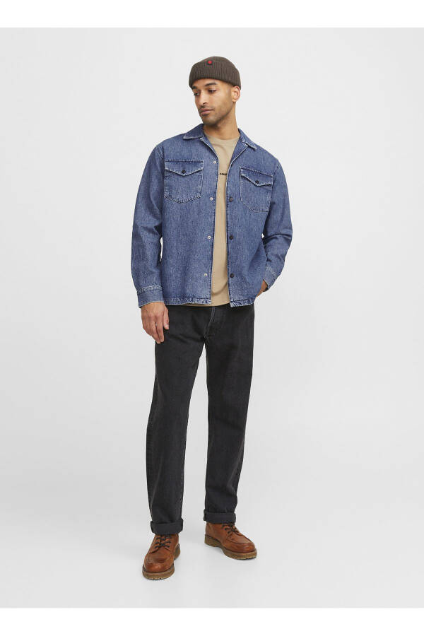 Relaxed Blue Men's Denim Shirt - 8