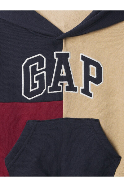 Relaxed Colorblock Fleece Sweatshirt with Multicolored Logo - 2