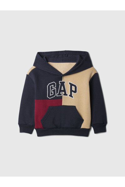 Relaxed Colorblock Fleece Sweatshirt with Multicolored Logo - 2