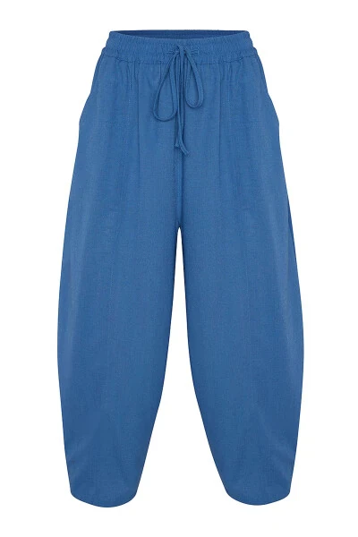 Relaxed Fit Basic Trousers - Blue - 1