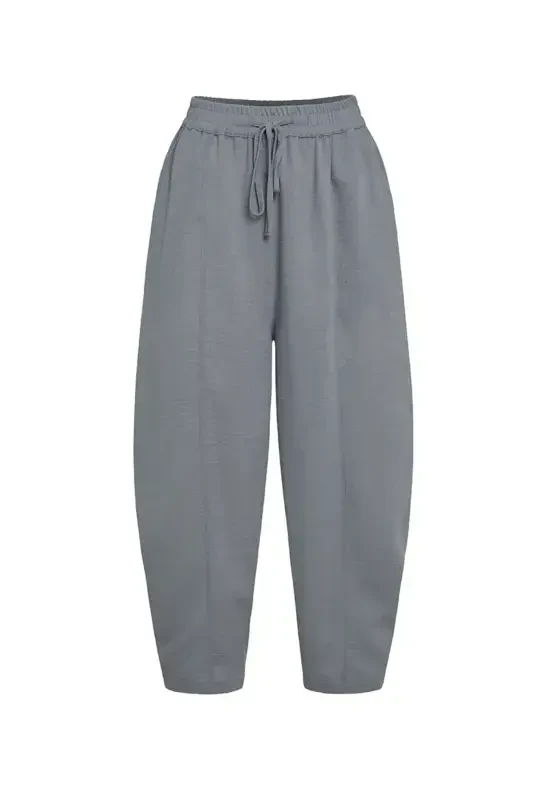 Relaxed Fit Basic Trousers - Grey - AKER