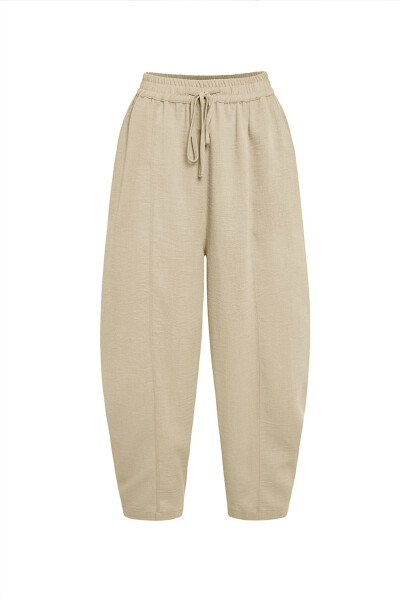 Relaxed Fit Basic Trousers-Mink 
