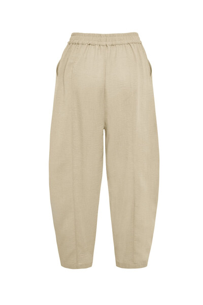 Relaxed Fit Basic Trousers-Mink - 3