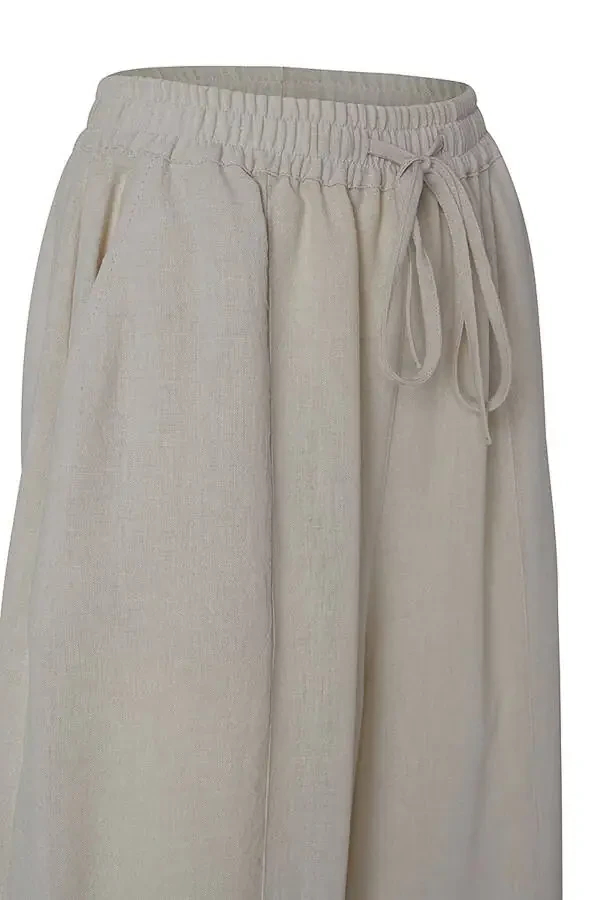 Relaxed Fit Basic Trousers-Stone - 2