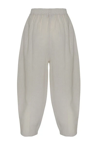 Relaxed Fit Basic Trousers-Stone - 3